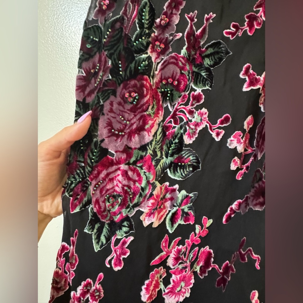 ❌SOLD❌💖🌹Vintage Betsey Johnson Velour lace rose cocktail dress - Picture 8 of 8